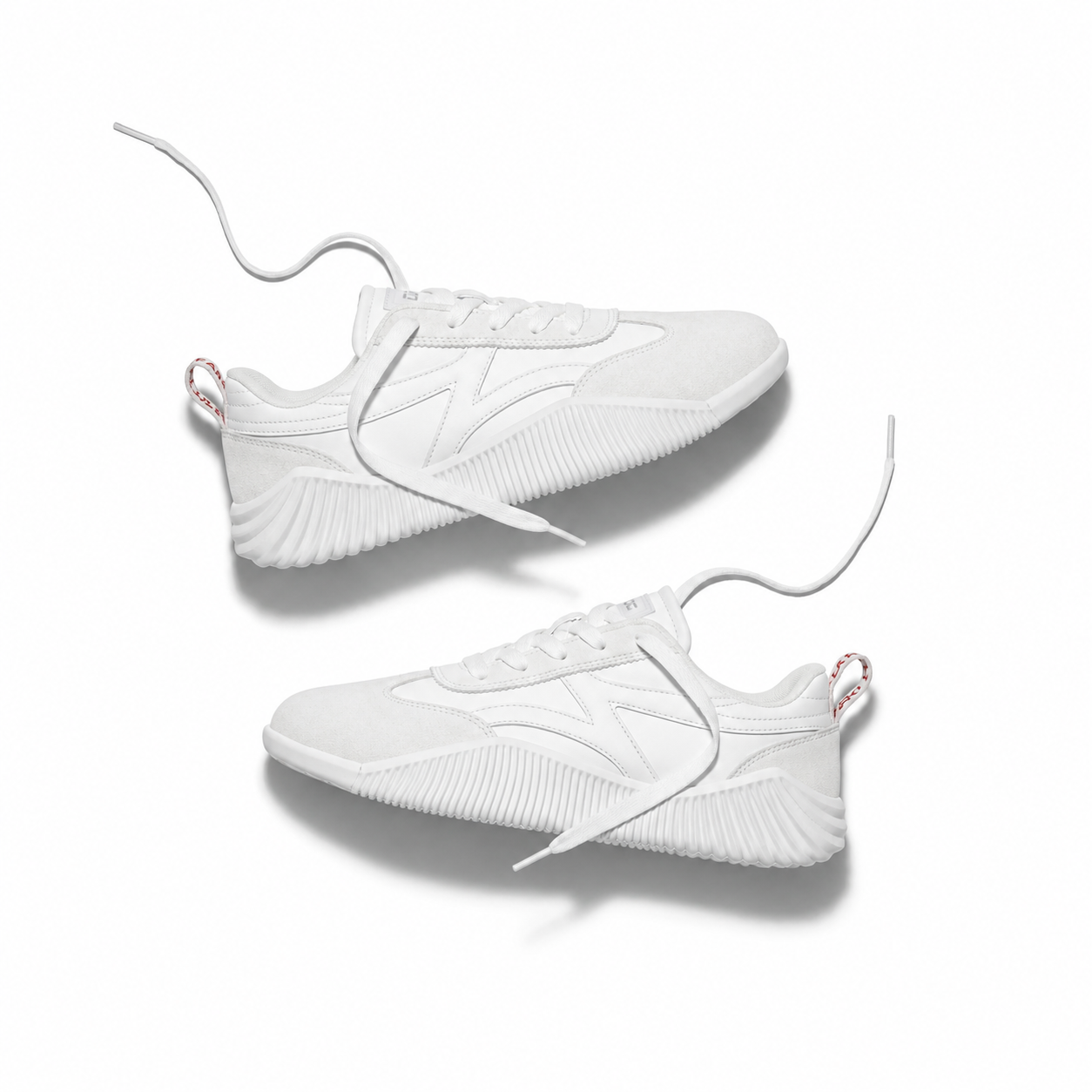 DeFlorance Cloudea 2.0 sneakers in Triple White with loose laces